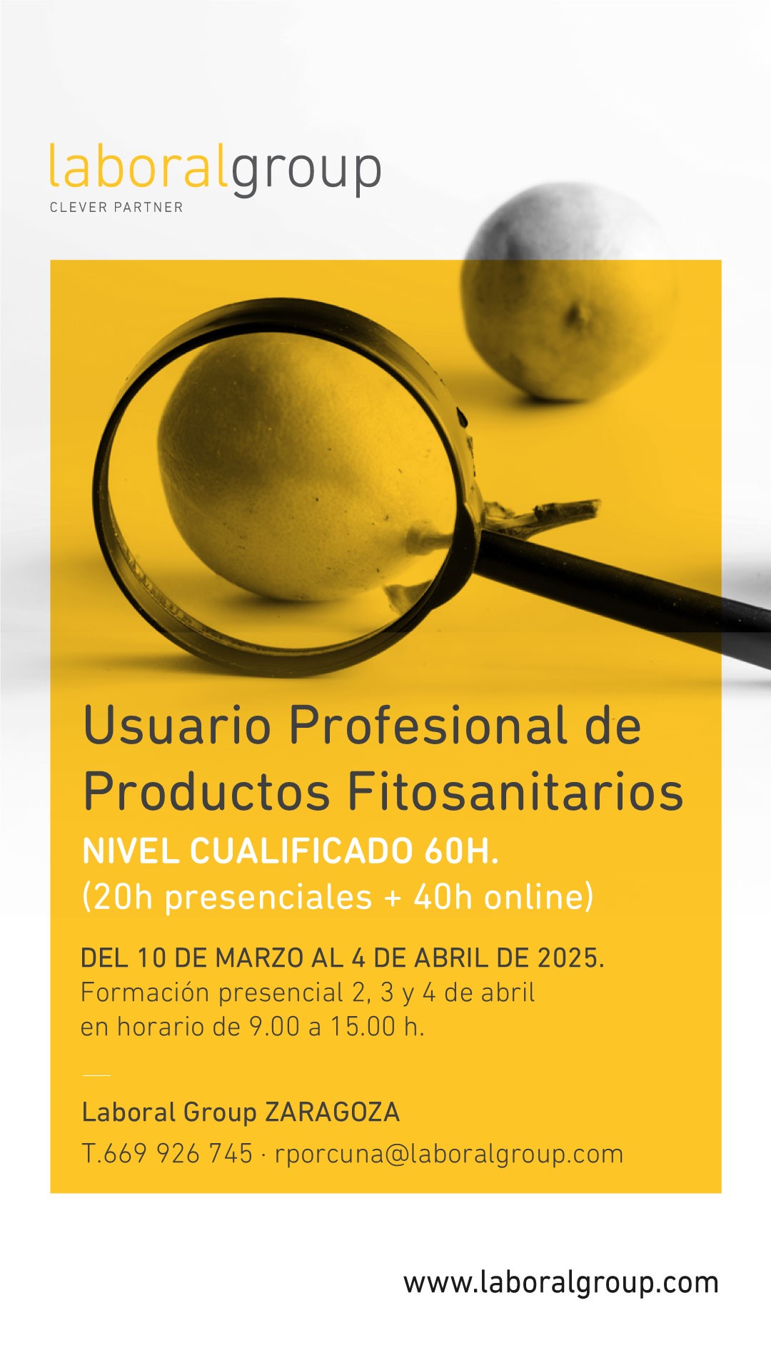 CURSO DE FITOSANITARIOS CUALIFICADO Y MIXTO DE 60 HORAS (HOMOLOGADO)