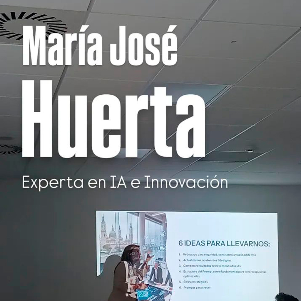 María José Huerta dando una charla sobre Inteligencia Artificial aplicada a las PYMES